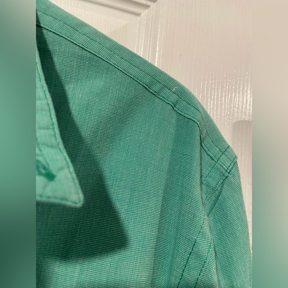 Chaps Mens size M Kelly Green Easy Care Long Sleeve Button Down Shirt Logo - Picture 10 of 11